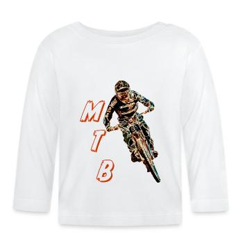 vtt descente - T-shirt manches longues bio Bébé - blanc - Devant