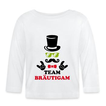 team bräutigam - Baby Bio-Langarmshirt - Weiß - Vorne