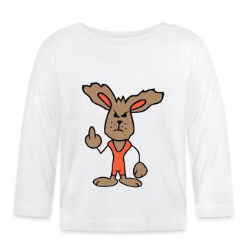 Lapin Majeur Montrer Méchant Coquin Insultant - T-shirt manches longues bio Bébé - blanc - Devant
