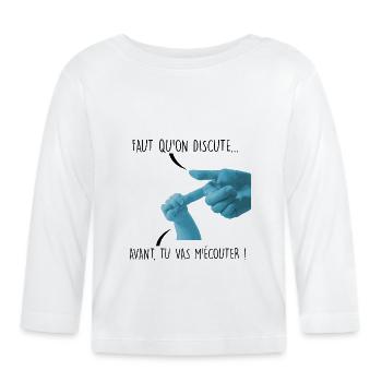Bébé de caractère - T-shirt manches longues bio Bébé - blanc - Devant