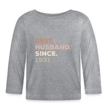 Best Husband Since 1931 Birthday Gift - Organic Baby Long Sleeve T-Shirt - heather grey - Front