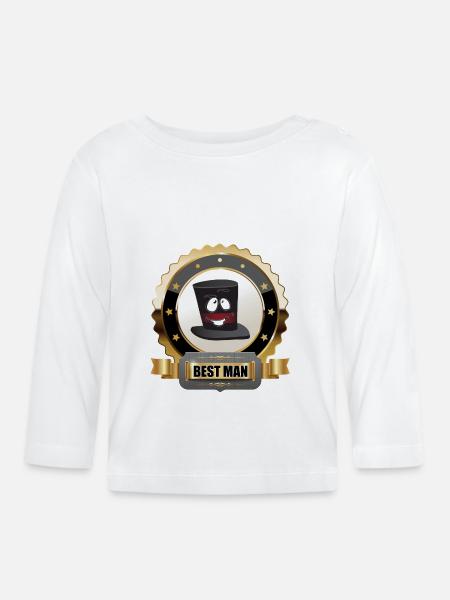 Bester Mann - Baby Bio-Langarmshirt - Weiß