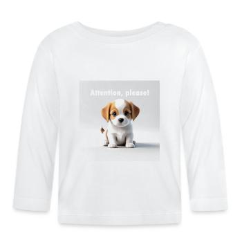 Des mèmes de chiens mignons pour les amoureux des animaux ! - T-shirt manches longues bio Bébé - blanc - Devant