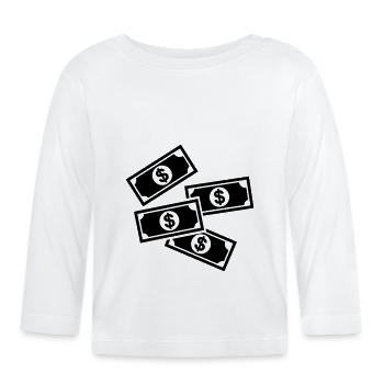 Symbole d’argent liquide - T-shirt manches longues bio Bébé - blanc - Devant