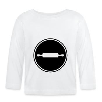 Kitchen roll rolling pin - Organic Baby Long Sleeve T-Shirt - white - Front