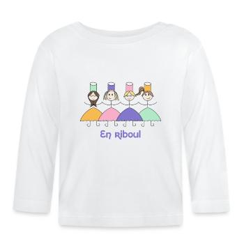 En riboul - T-shirt manches longues bio Bébé - blanc - Devant