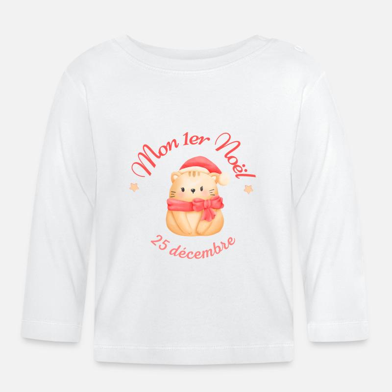 Mon premier Noël - T-shirt manches longues bio Bébé - blanc