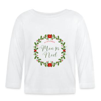 Premier Noël de Bébé - T-shirt manches longues bio Bébé - blanc - Devant