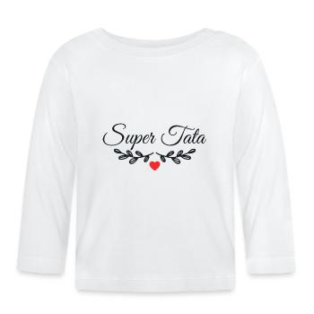 Super Tata - T-shirt manches longues bio Bébé - blanc - Devant