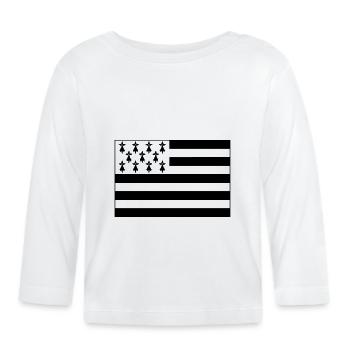 drapeau breton numéro 2 - T-shirt manches longues bio Bébé - blanc - Devant