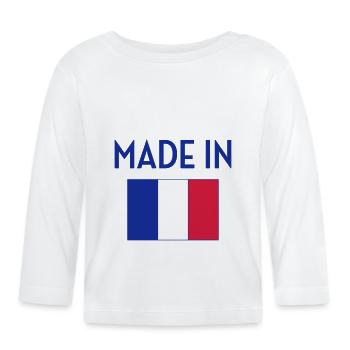 Made in France - T-shirt manches longues bio Bébé - blanc - Devant