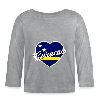 Curaçao - T-shirt manches longues bio Bébé - gris chiné - Devant