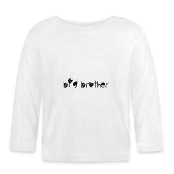grand frère - T-shirt manches longues bio Bébé - blanc - Devant