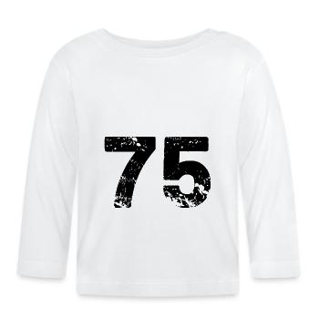75 number jersey - Organic Baby Long Sleeve T-Shirt - white - Front
