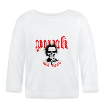 Le punk n’est pas mort - T-shirt manches longues bio Bébé - blanc - Devant