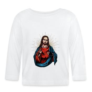 Jésus Christ - T-shirt manches longues bio Bébé - blanc - Devant
