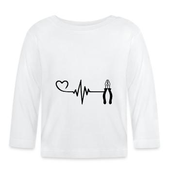 Pinces Pulse Heart Love - T-shirt manches longues bio Bébé - blanc - Devant