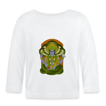 Dieu hindou - Vishnu - T-shirt manches longues bio Bébé - blanc - Devant