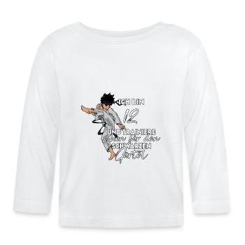 Ich bin 12 - Jungen Karate - Baby Bio-Langarmshirt - Weiß - Vorne