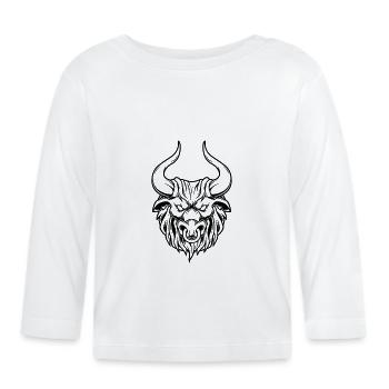 Kopf des Minotaurus - Baby Bio-Langarmshirt - Weiß - Vorne