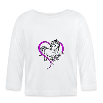 Pferdeliebhaber - Araber - Baby Bio-Langarmshirt - Weiß - Vorne