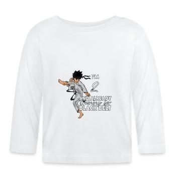 Ich bin 2 - Jungen Karate - Baby Bio-Langarmshirt - Weiß - Vorne