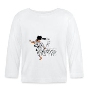 Ich bin 11 - Jungen Karate - Baby Bio-Langarmshirt - Weiß - Vorne
