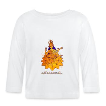 Dieu hindou - Saraswati - T-shirt manches longues bio Bébé - blanc - Devant
