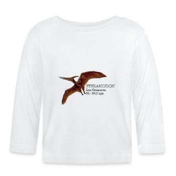 Dessin réaliste du Ptéranodon - T-shirt manches longues bio Bébé - blanc - Devant