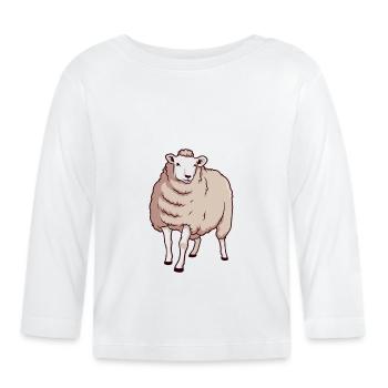 Kawaii Texel Schaf - Baby Bio-Langarmshirt - Weiß - Vorne