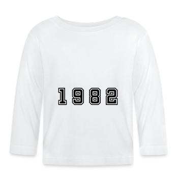 Numéro de l’année 1982 - T-shirt manches longues bio Bébé - blanc - Devant