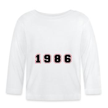 1986 Year Number - Organic Baby Long Sleeve T-Shirt - white - Front