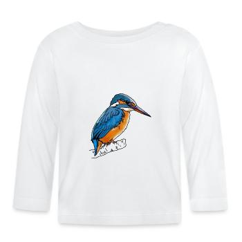 Kingfisher - Organic Baby Long Sleeve T-Shirt - white - Front