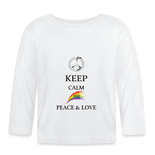 keep calm and Peace & Lov - Maglietta a manica lunga per bambini