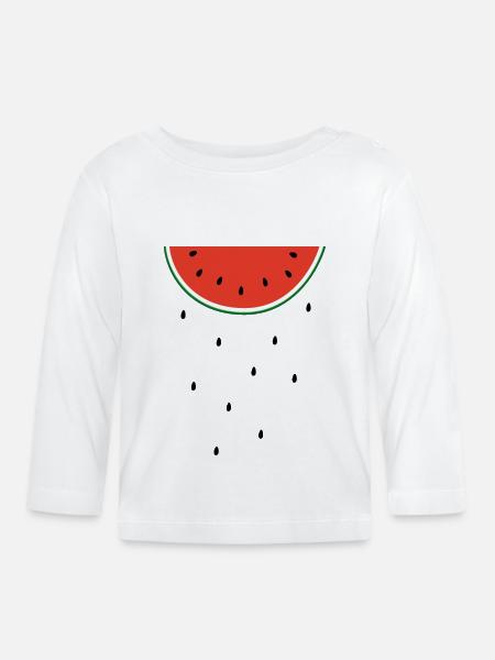 pastèque - T-shirt manches longues bio Bébé - blanc