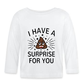 Baby lustig Geburt Babysprüche Kacke Windel - Baby Bio-Langarmshirt - Weiß - Vorne