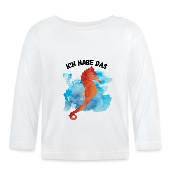 Ich habe das Seepferdchen - Baby Bio-Langarmshirt - Weiß - Vorne