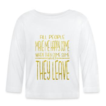 birthday present idea geek love fun family love - Baby Bio-Langarmshirt - Weiß - Vorne