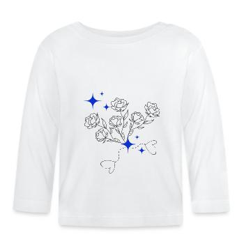 Simple flower - T-shirt manches longues bio Bébé - blanc - Devant