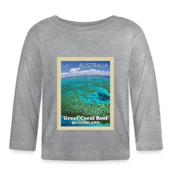 Great Barrier Reef - Baby Bio-Langarmshirt - Grau meliert - Vorne