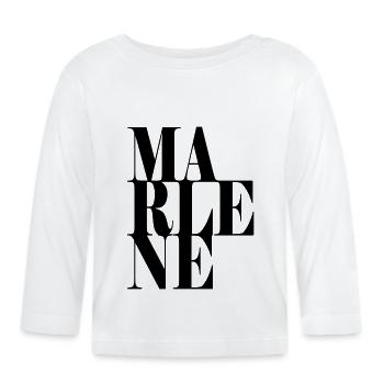 Marlene Surname First name Modern font Word Art - Organic Baby Long Sleeve T-Shirt - white - Front