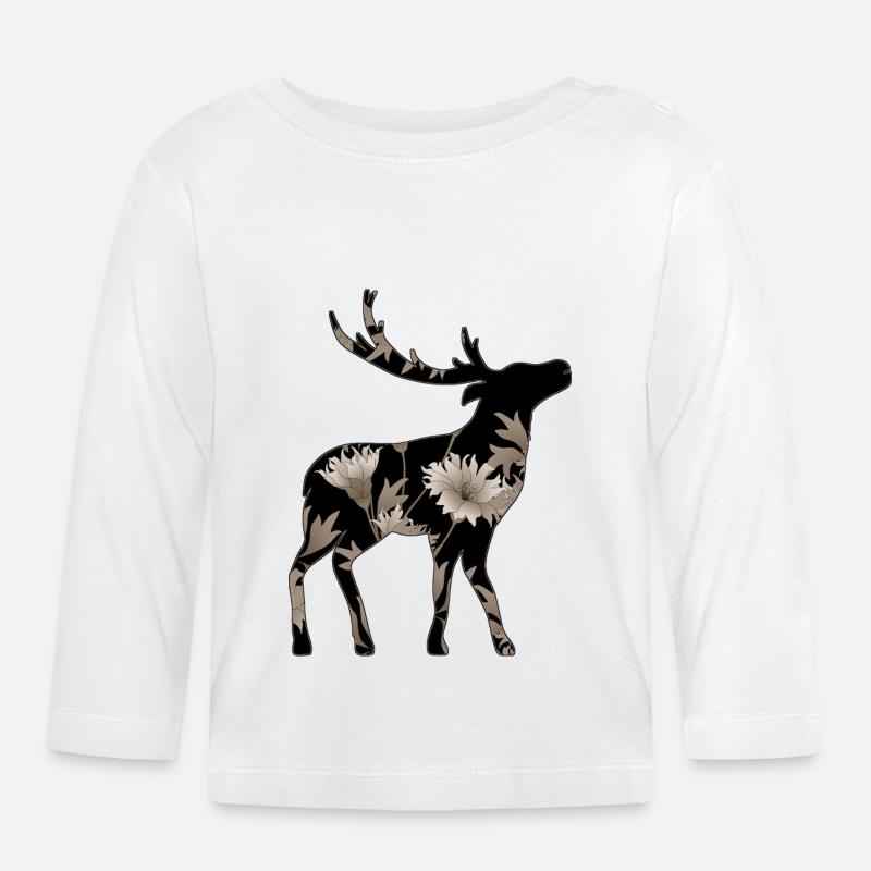Cerf - T-shirt manches longues bio Bébé - blanc