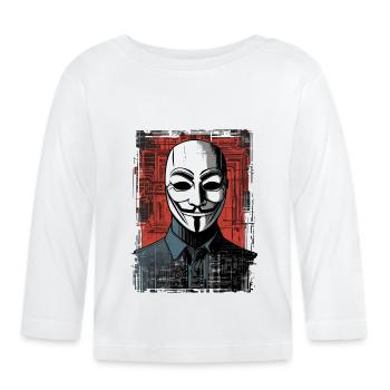 Masque anonyme - T-shirt manches longues bio Bébé - blanc - Devant