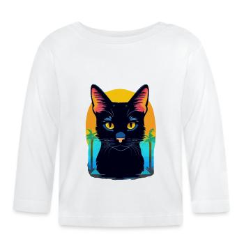 Chat de Bombay - T-shirt manches longues bio Bébé - blanc - Devant