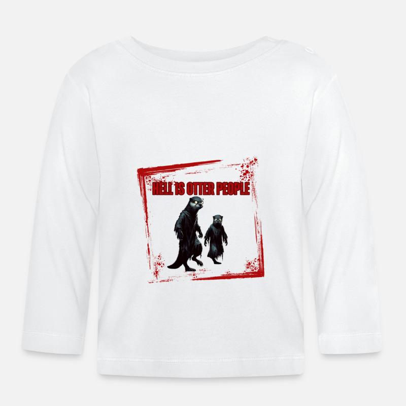L’enfer, c’est le peuple des loutres - T-shirt manches longues bio Bébé - blanc