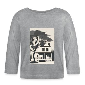 Haus - Baby Bio-Langarmshirt - Grau meliert - Vorne