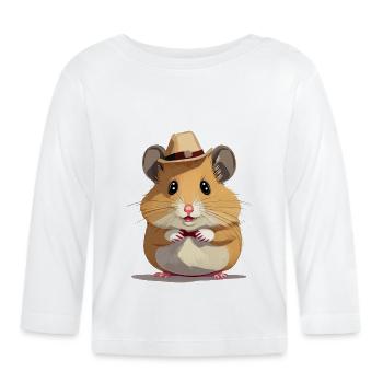 Hamster - Baby Bio-Langarmshirt - Weiß - Vorne