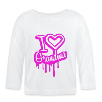 I Love Grandma Oma Liebe Graffiti Großmutter - Baby Bio-Langarmshirt - Weiß - Vorne