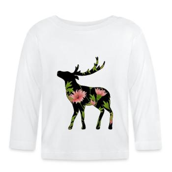 Deer - Organic Baby Long Sleeve T-Shirt - white - Front