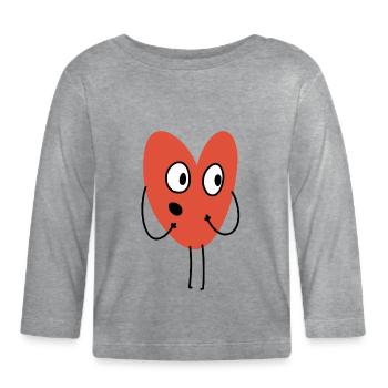 Choqué par la chaleur - T-shirt manches longues bio Bébé - gris chiné - Devant